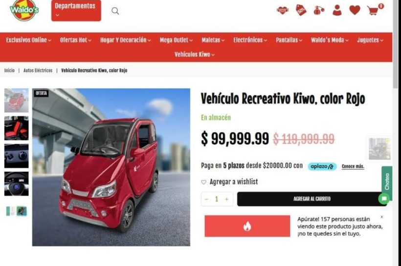 ¡Ya está en México el carrito eléctrico de 20 mil pesos!