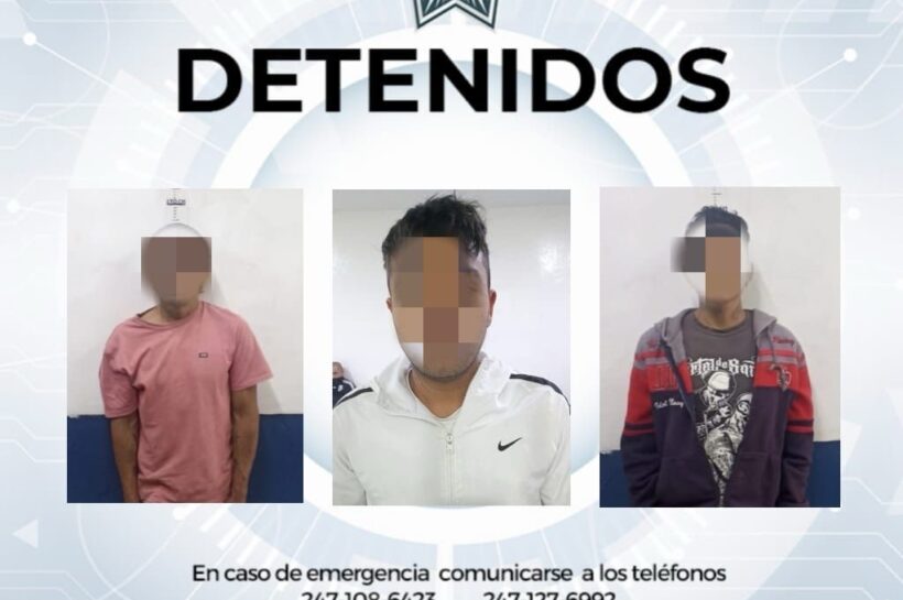 Retira Policía de Huamantla a tres hombres por consumo de sustancias nocivas en la vía pública
