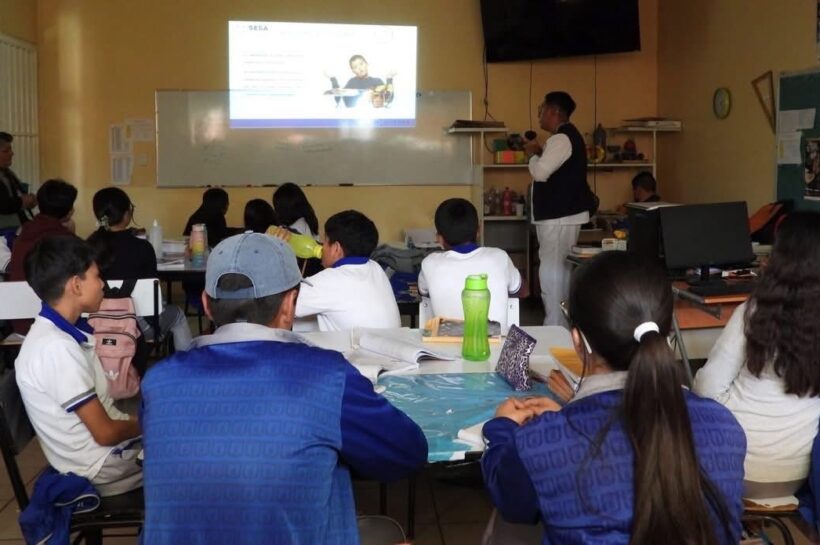Fomentan hábitos saludables en telesecundaria de Yauhquemehcan con pláticas de nutrición
