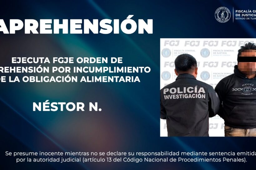 Papá deudor termina tras las rejas: dejó sin pensión a sus tres hijos y lo aprehende la FGJE