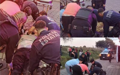 Motociclista resulta gravemente lesionado en Contla por no usar casco; Protección Civil brinda auxilio inmediato