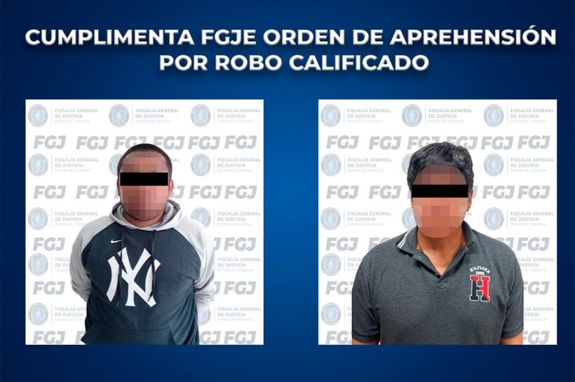 Captura la FGJE a dos presuntos responsables de robo de infraestructura ferroviaria en Tlaxcala