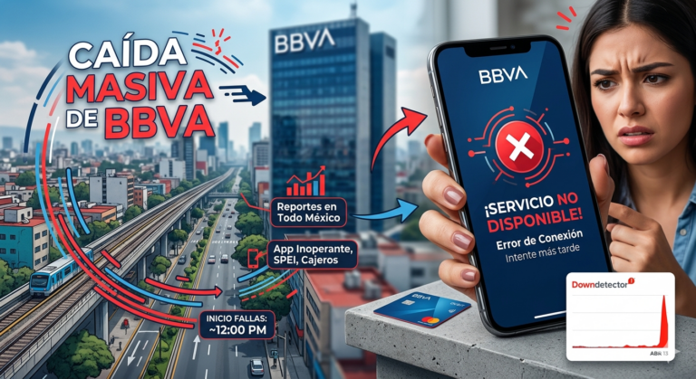 Lunes negro para usuarios de BBVA: Reportan caída masiva de la aplicación en México